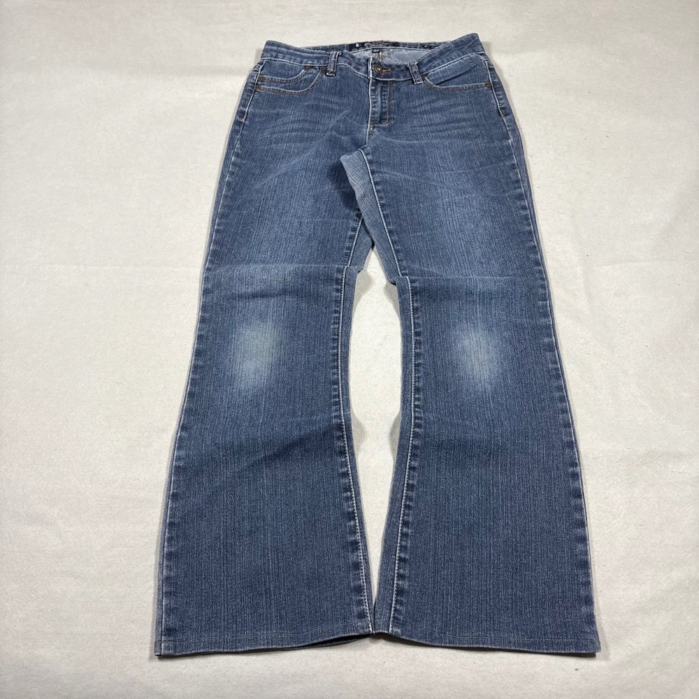Salt Works NYC Womens 8P Medium Rise Bootcut Jeans Medium Wash Blue Denim